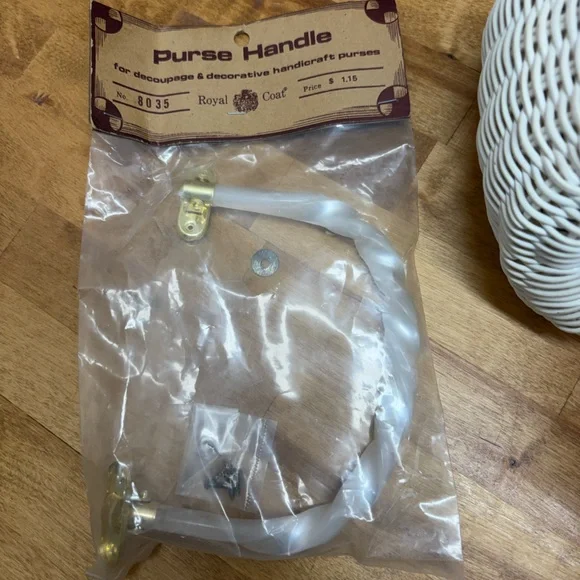 Vtg 50s 60s White Wicker Box Purse Marbled Lucite Lid NSB Japan + Spare Handle - Picture 6 of 10